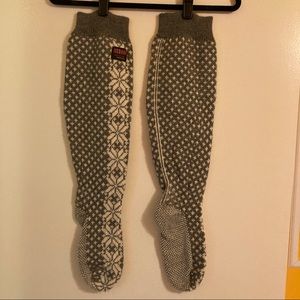 Hand knit Norwegian boot socks